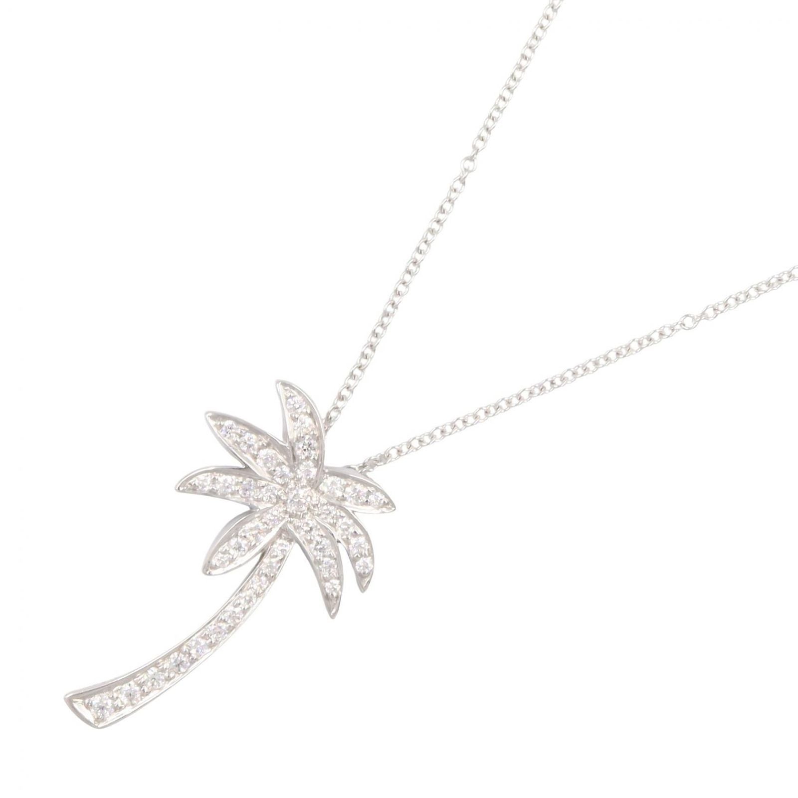 Tiffany & Co Necklace Palm Tree Diamond 41 cm Platinum