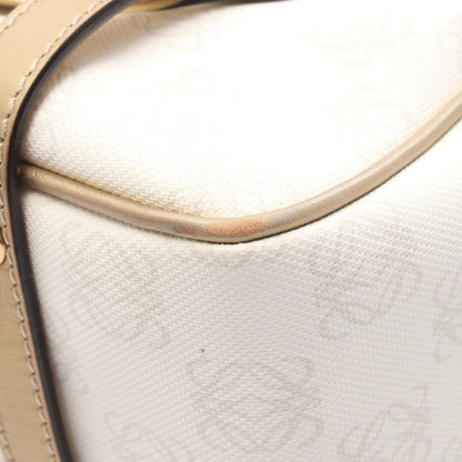 Loewe Handbag Pockets White Gold Canvas Leather Repeat Anagram — view 6