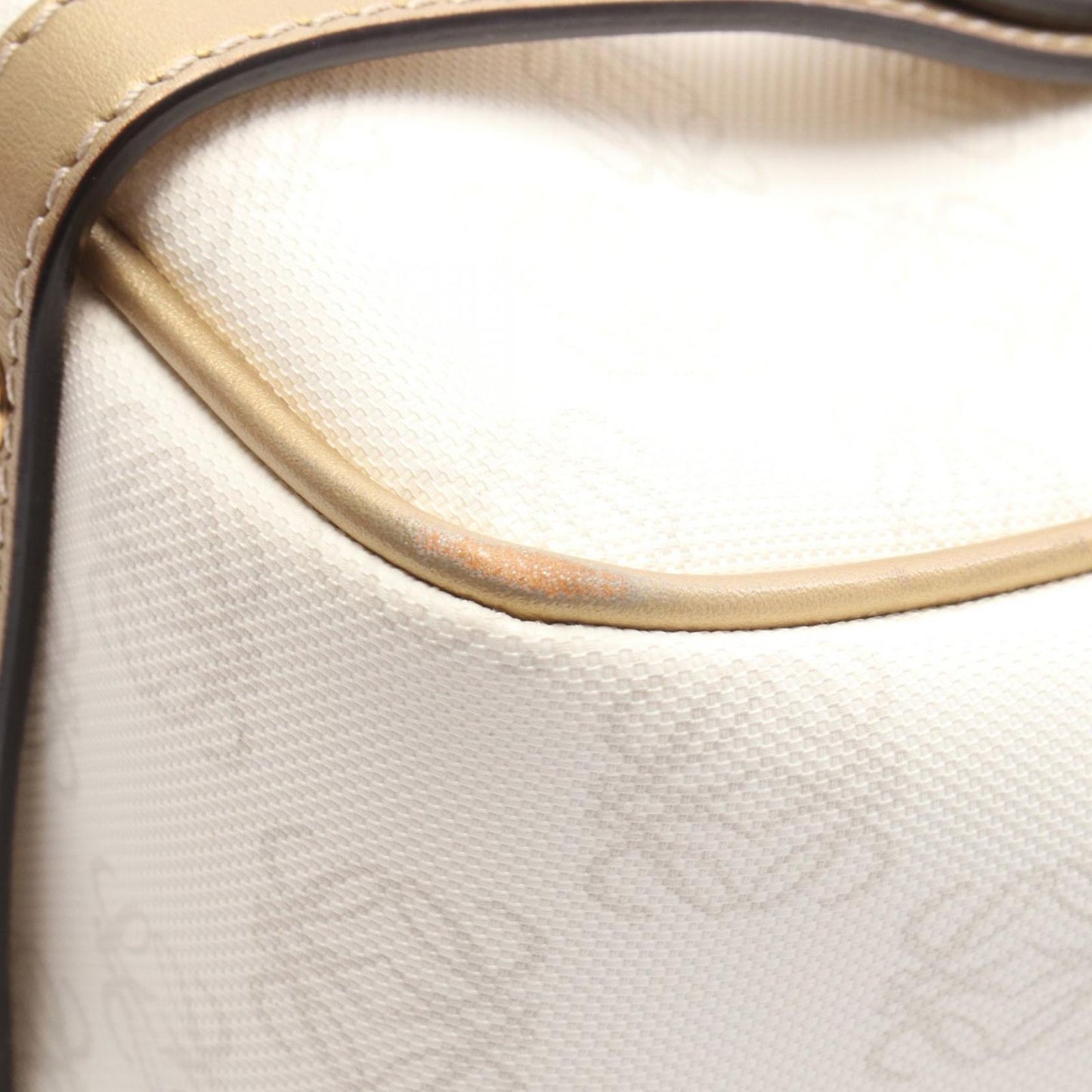 Loewe Handbag Pockets White Gold Canvas Leather Repeat Anagram — view 8