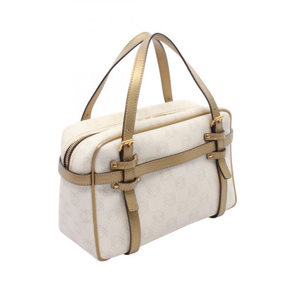 Loewe Handbag Pockets White Gold Canvas Leather Repeat Anagram — view 2