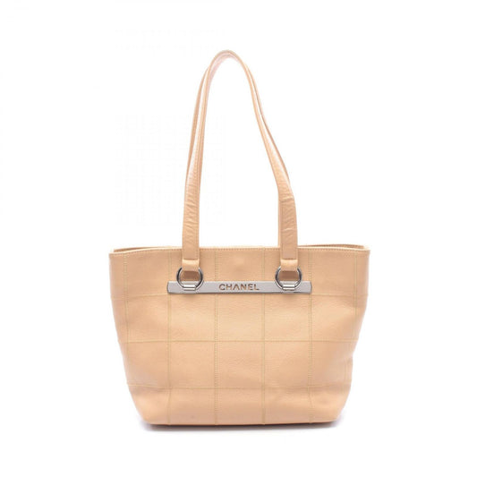 Chanel Tote Choco Bar Beige Caviar Leather