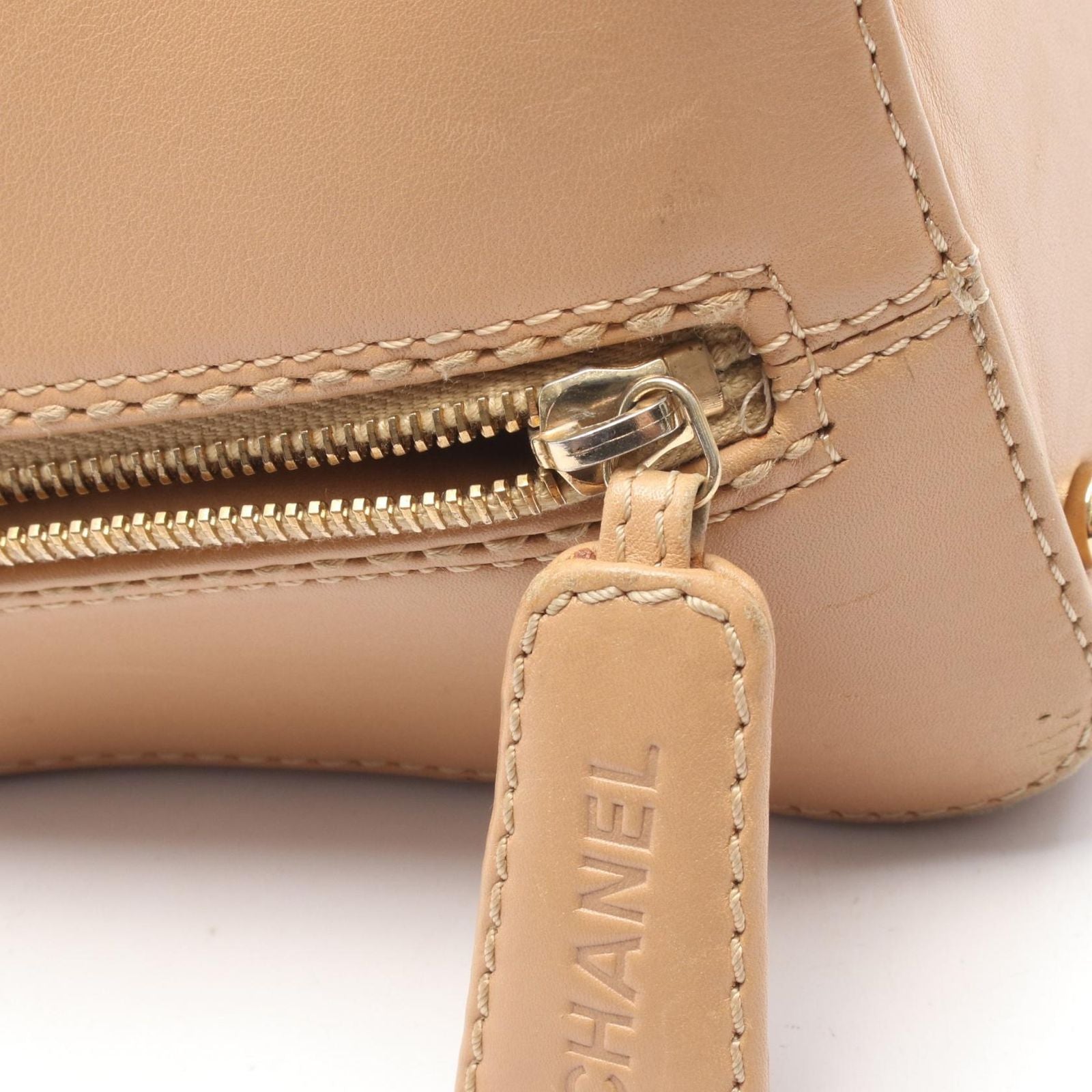 Chanel Handbag Wild Stitch Beige Leather — view 8