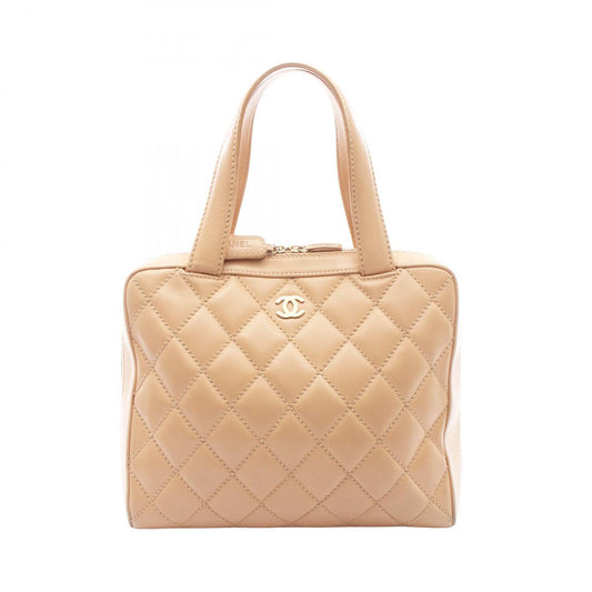 Chanel Handbag Wild Stitch Beige Leather