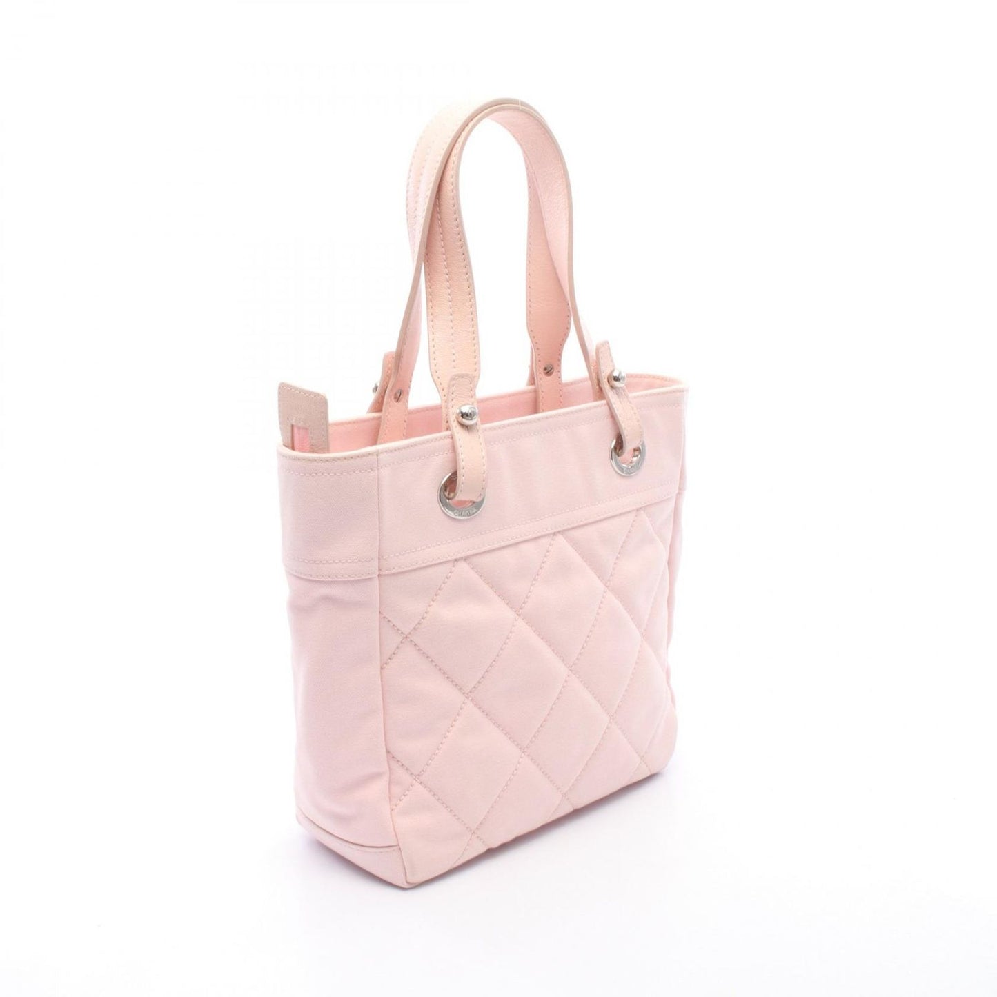 Chanel Tote Paris Biarritz PM Pink Canvas Leather PM — view 2