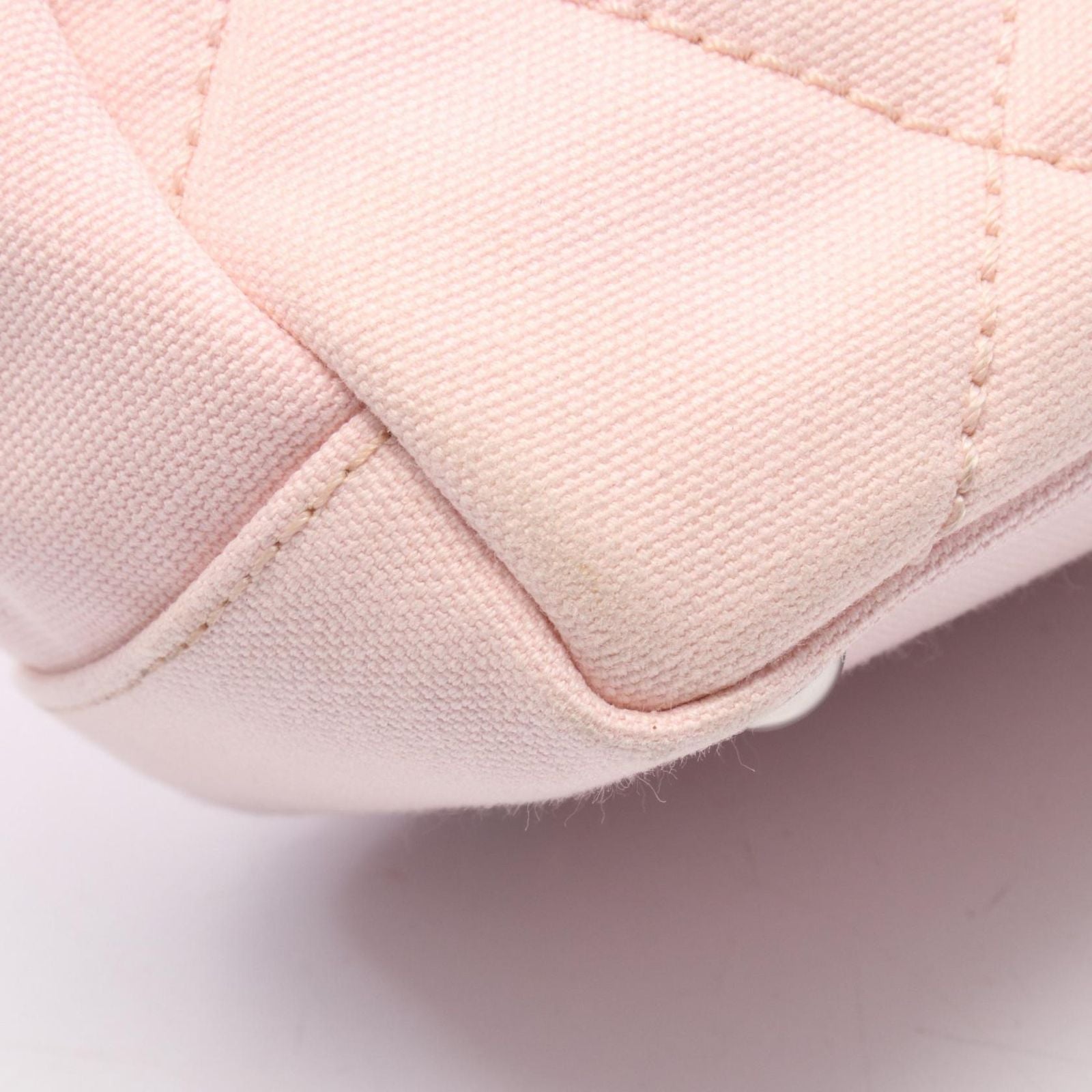 Chanel Tote Paris Biarritz PM Pink Canvas Leather PM — view 8