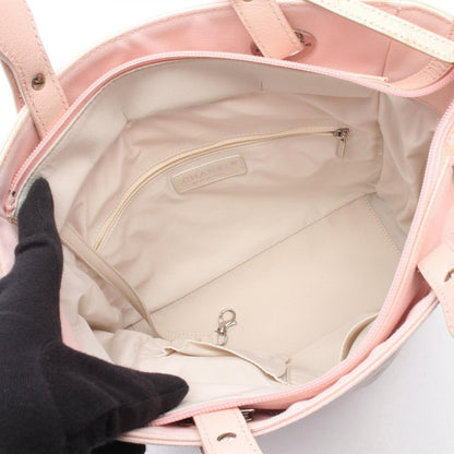 Chanel Tote Paris Biarritz PM Pink Canvas Leather PM — view 3