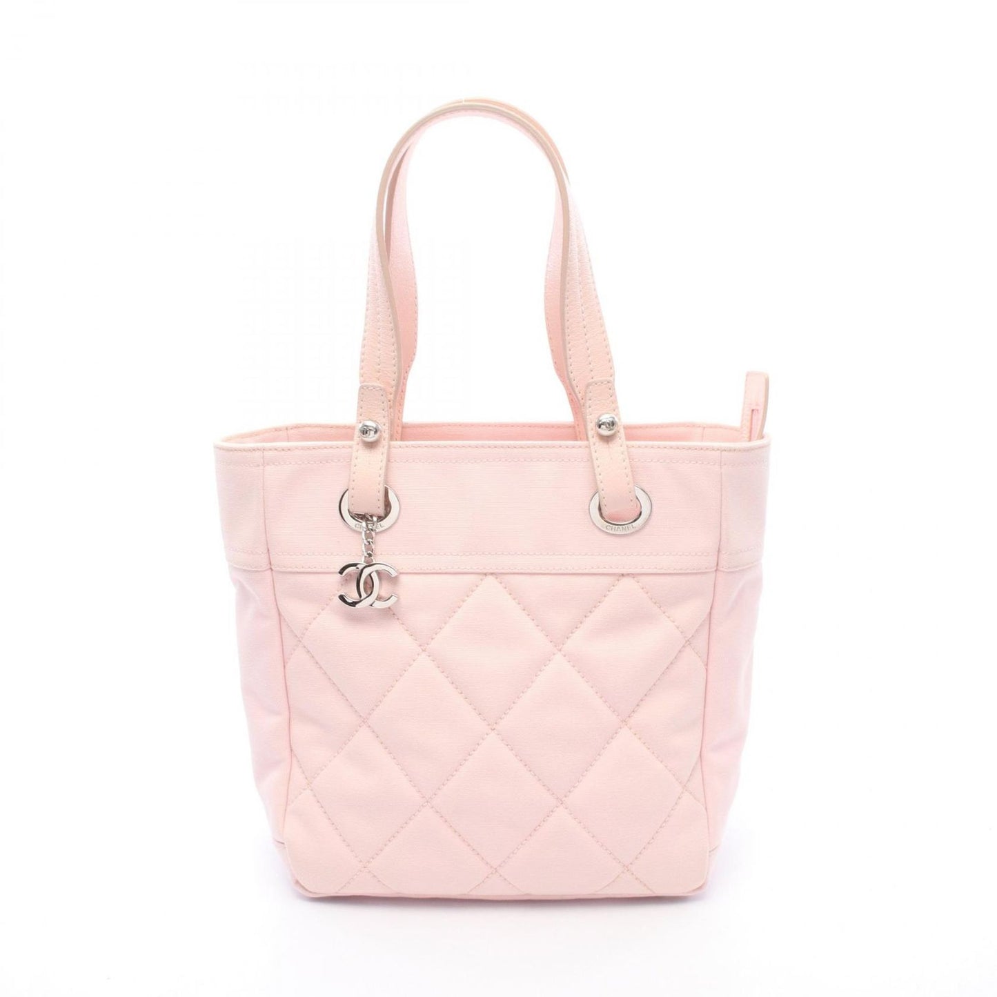 Chanel Tote Paris Biarritz PM Pink Canvas Leather PM
