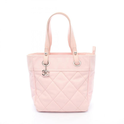 Chanel Tote Paris Biarritz PM Pink Canvas Leather PM