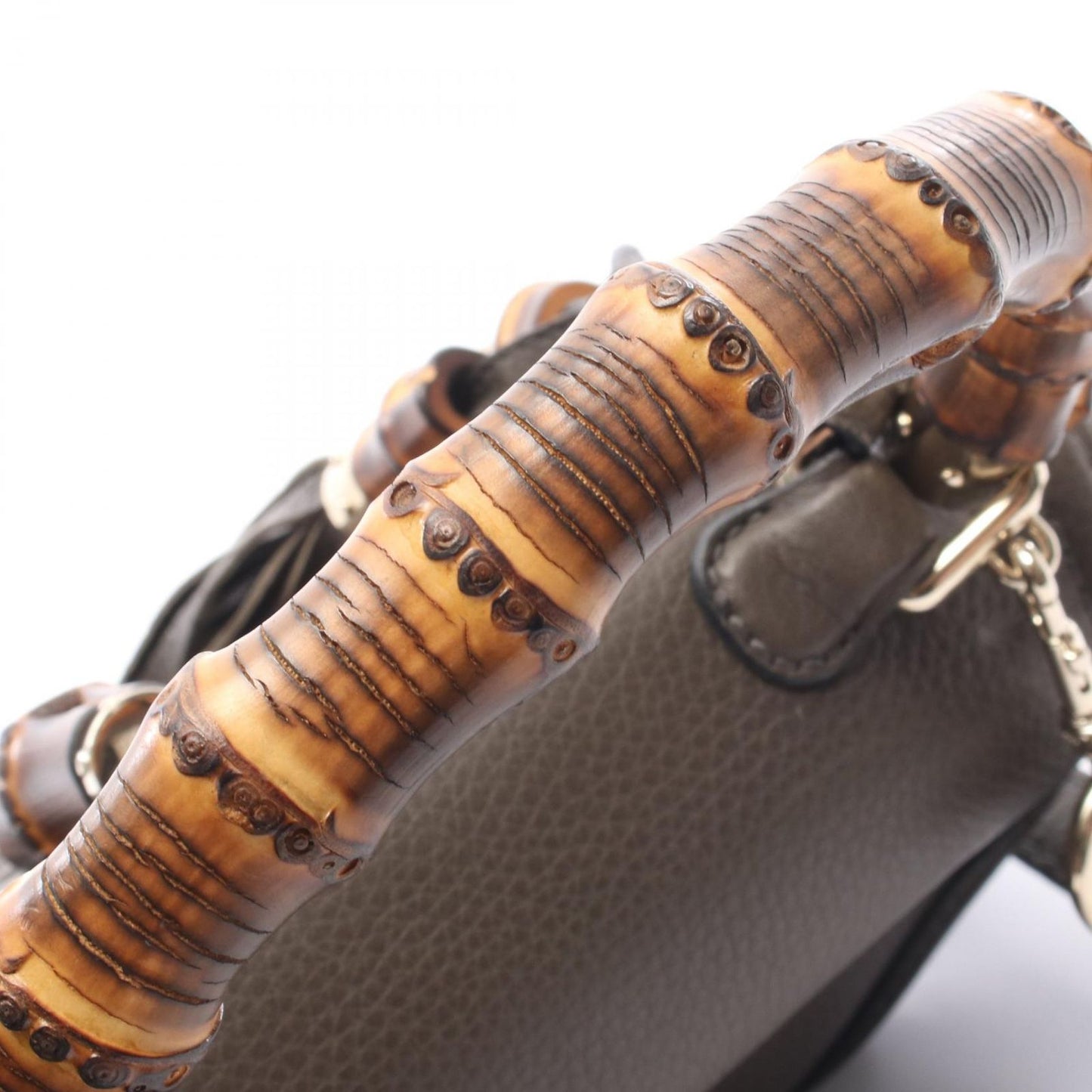 Gucci Handbag New Bamboo 2-Way Khaki Leather New Bambu — view 8
