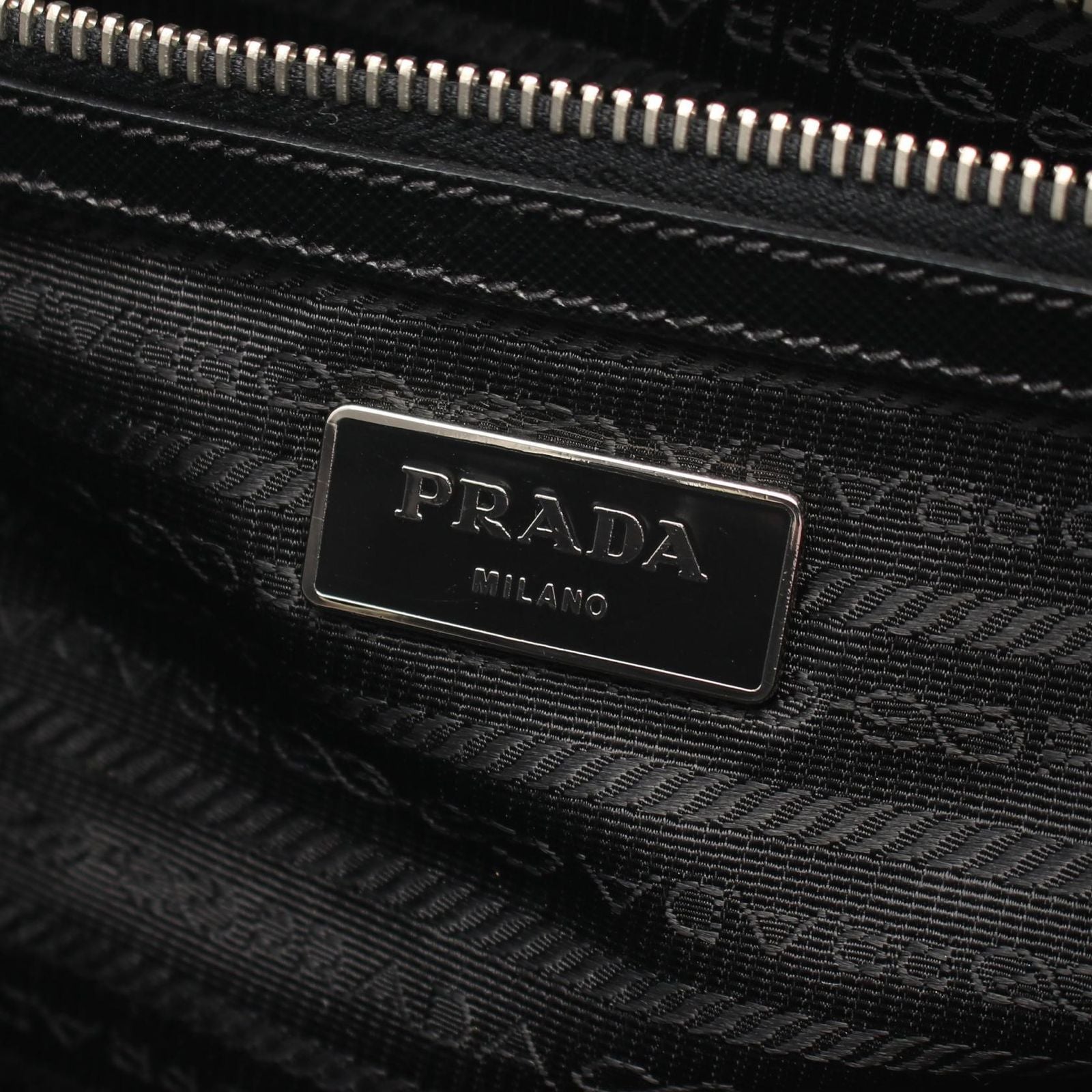 Prada Tote Skull Studs 2-Way Black Nylon Saffiano Leather Shoulder — view 4