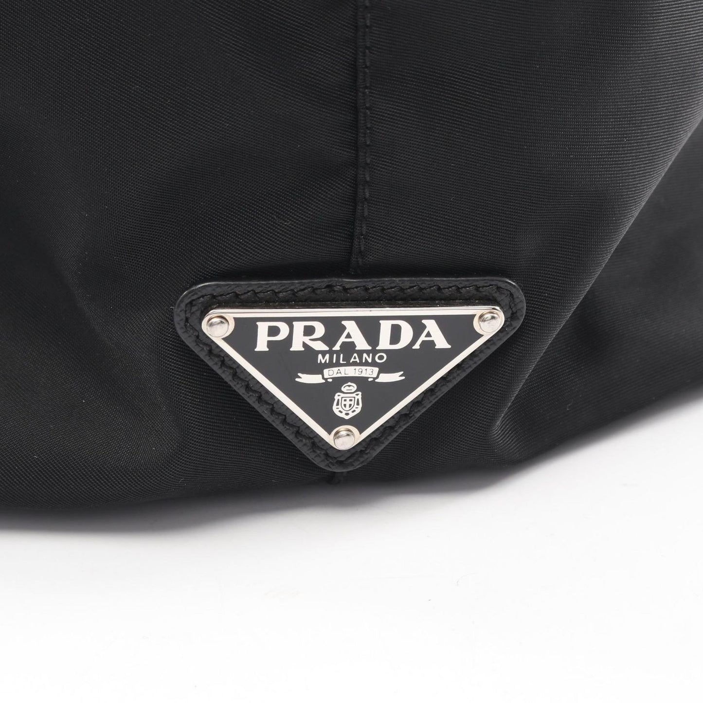 Prada Tote Skull Studs 2-Way Black Nylon Saffiano Leather Shoulder — view 5