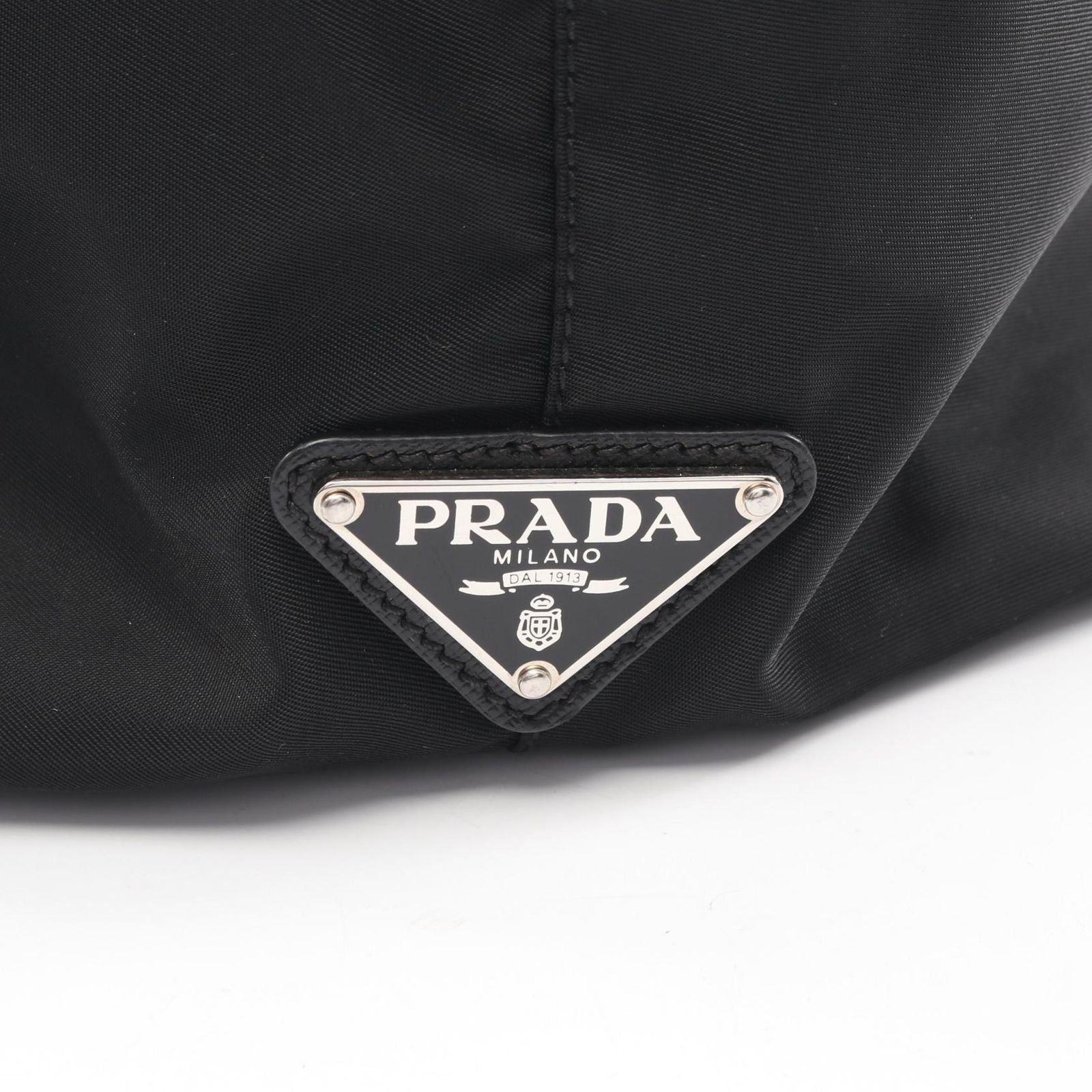 Prada Tote Skull Studs 2-Way Black Nylon Saffiano Leather Shoulder — view 5