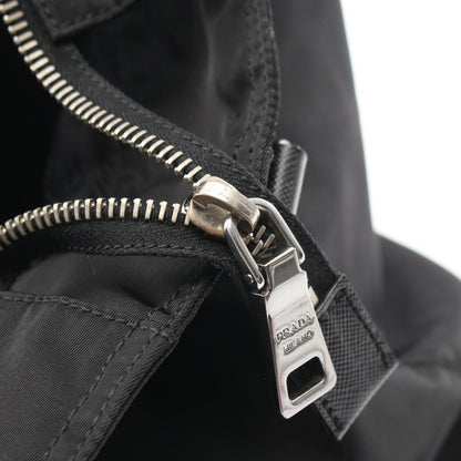 Prada Tote Skull Studs 2-Way Black Nylon Saffiano Leather Shoulder — view 8