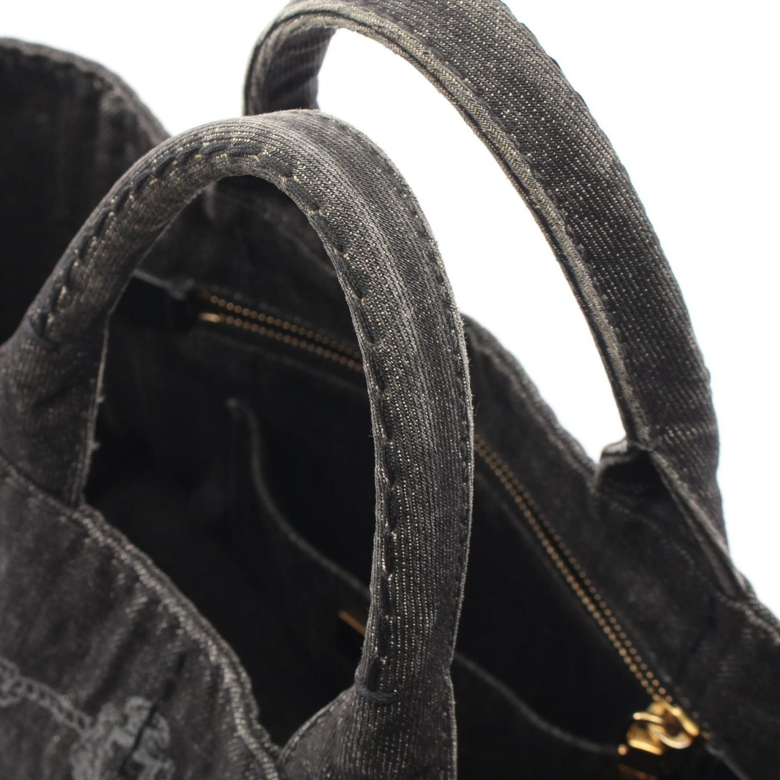 Prada Tote Canapa 2-Way Black Denim — view 8