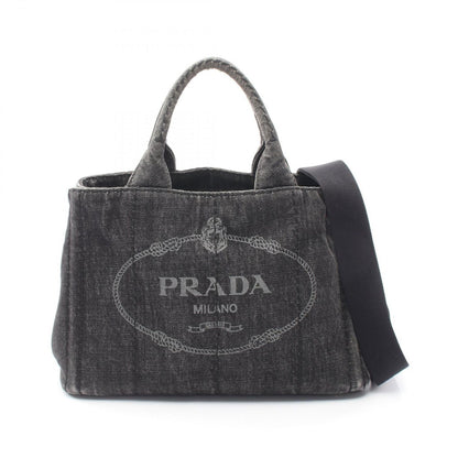 Prada Tote Canapa 2-Way Black Denim