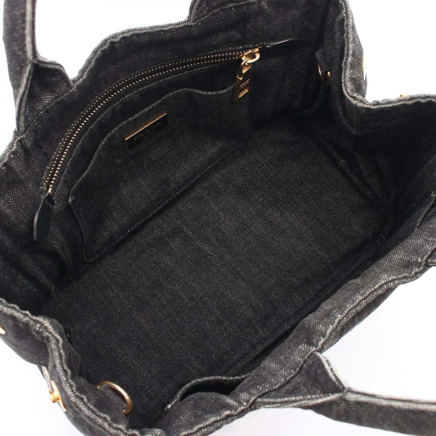 Prada Tote Canapa 2-Way Black Denim — view 3