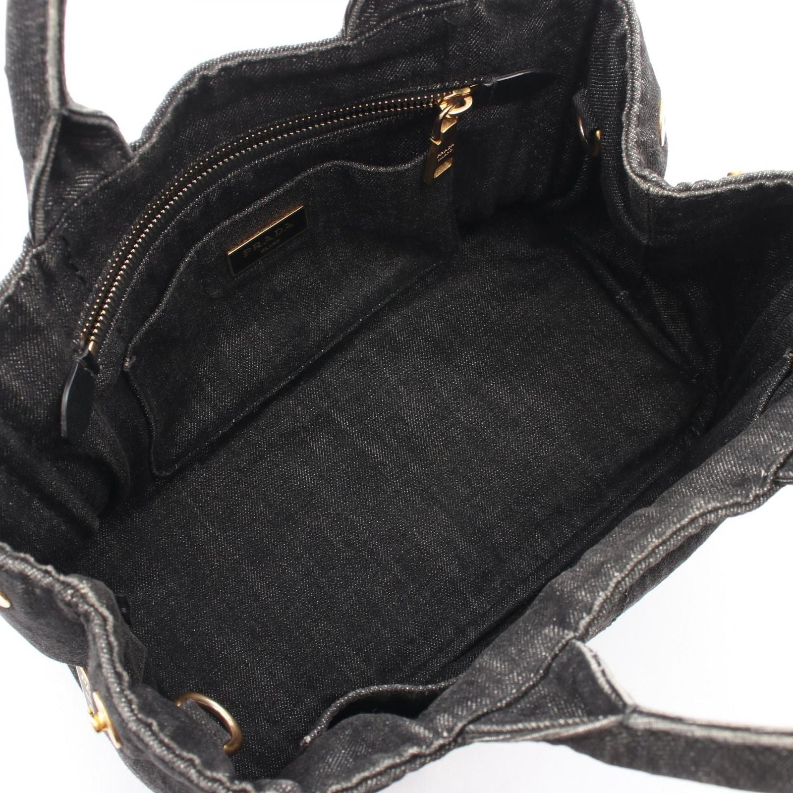 Prada Tote Canapa 2-Way Black Denim — view 3
