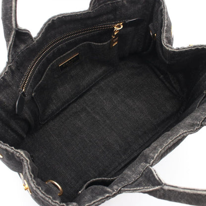 Prada Tote Canapa 2-Way Black Denim — view 3