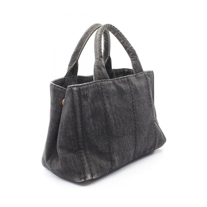 Prada Tote Canapa 2-Way Black Denim — view 2