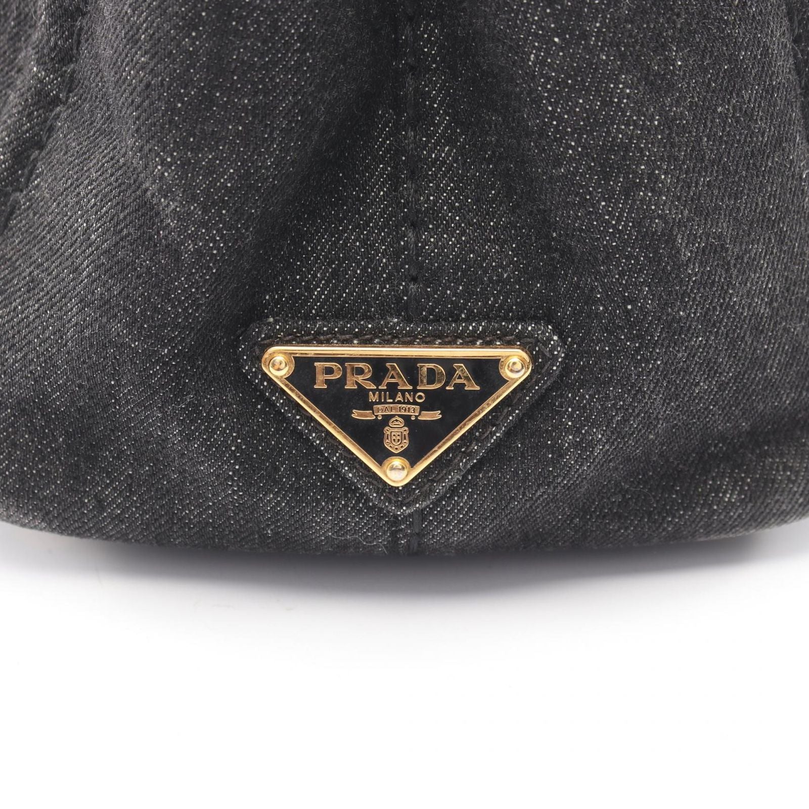 Prada Tote Canapa 2-Way Black Denim — view 5