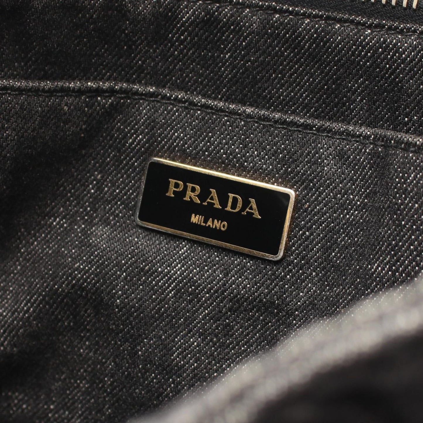 Prada Tote Canapa 2-Way Black Denim — view 4