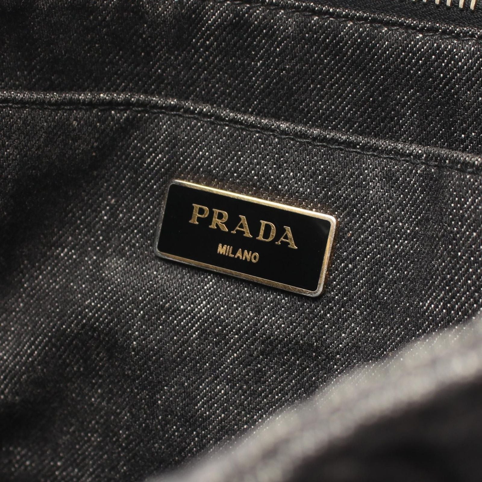 Prada Tote Canapa 2-Way Black Denim — view 4