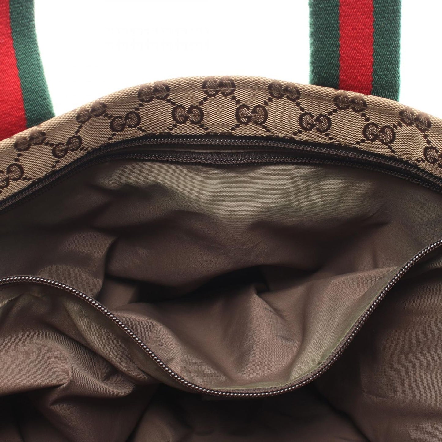 Gucci Tote Webbing Line Mother's Brown Canvas Leather Sherry — view 8