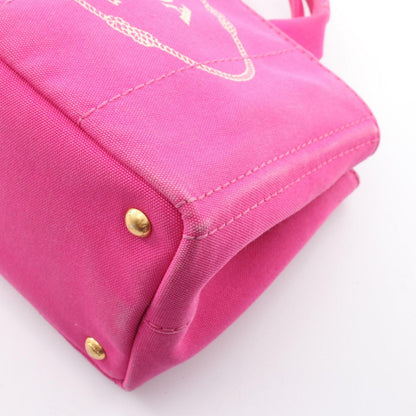 Prada Tote Canapa Mini Pink Canvas 2-Way — view 6