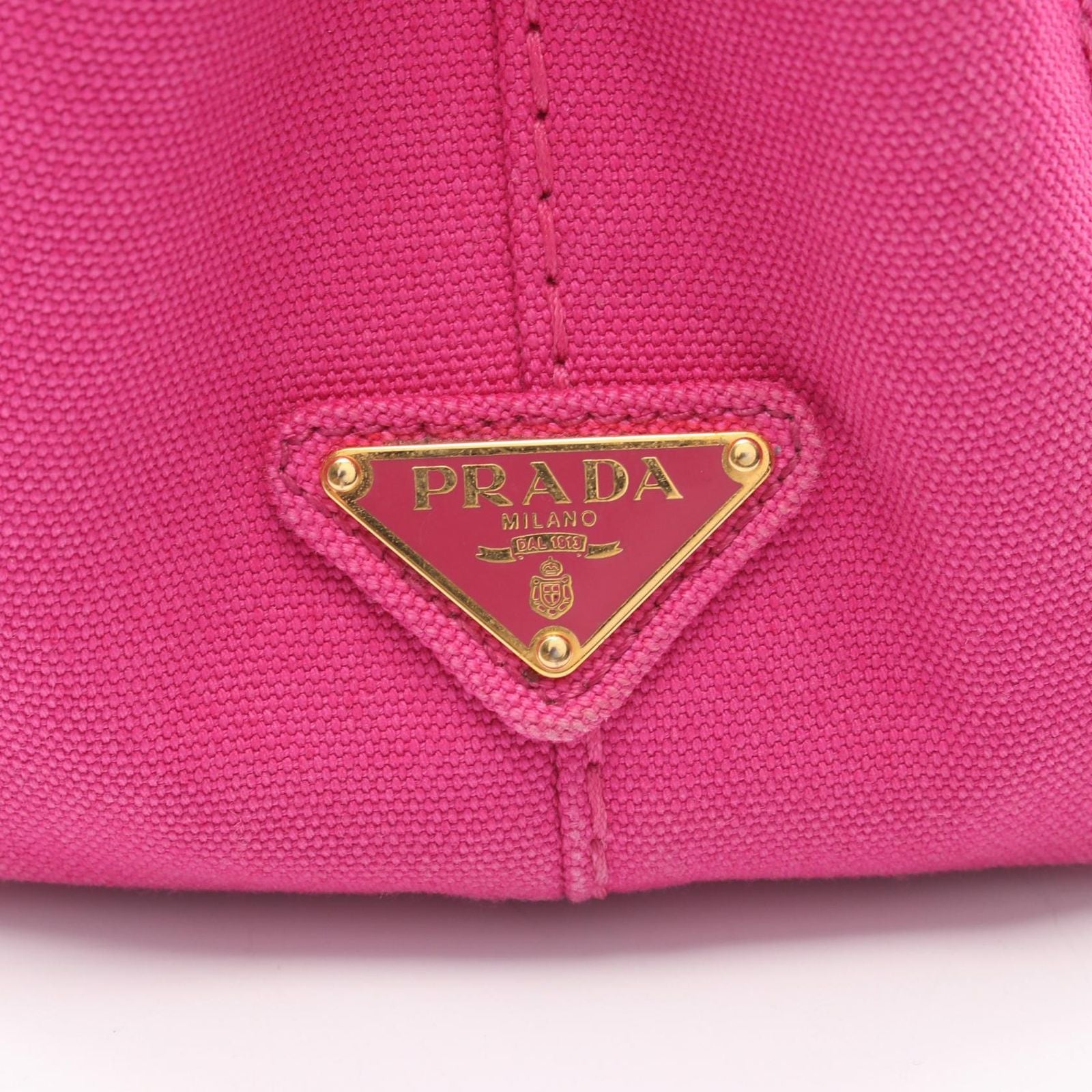 Prada Tote Canapa Mini Pink Canvas 2-Way — view 5