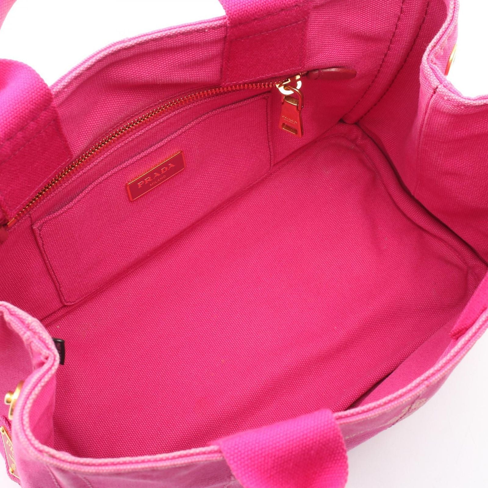 Prada Tote Canapa Mini Pink Canvas 2-Way — view 3
