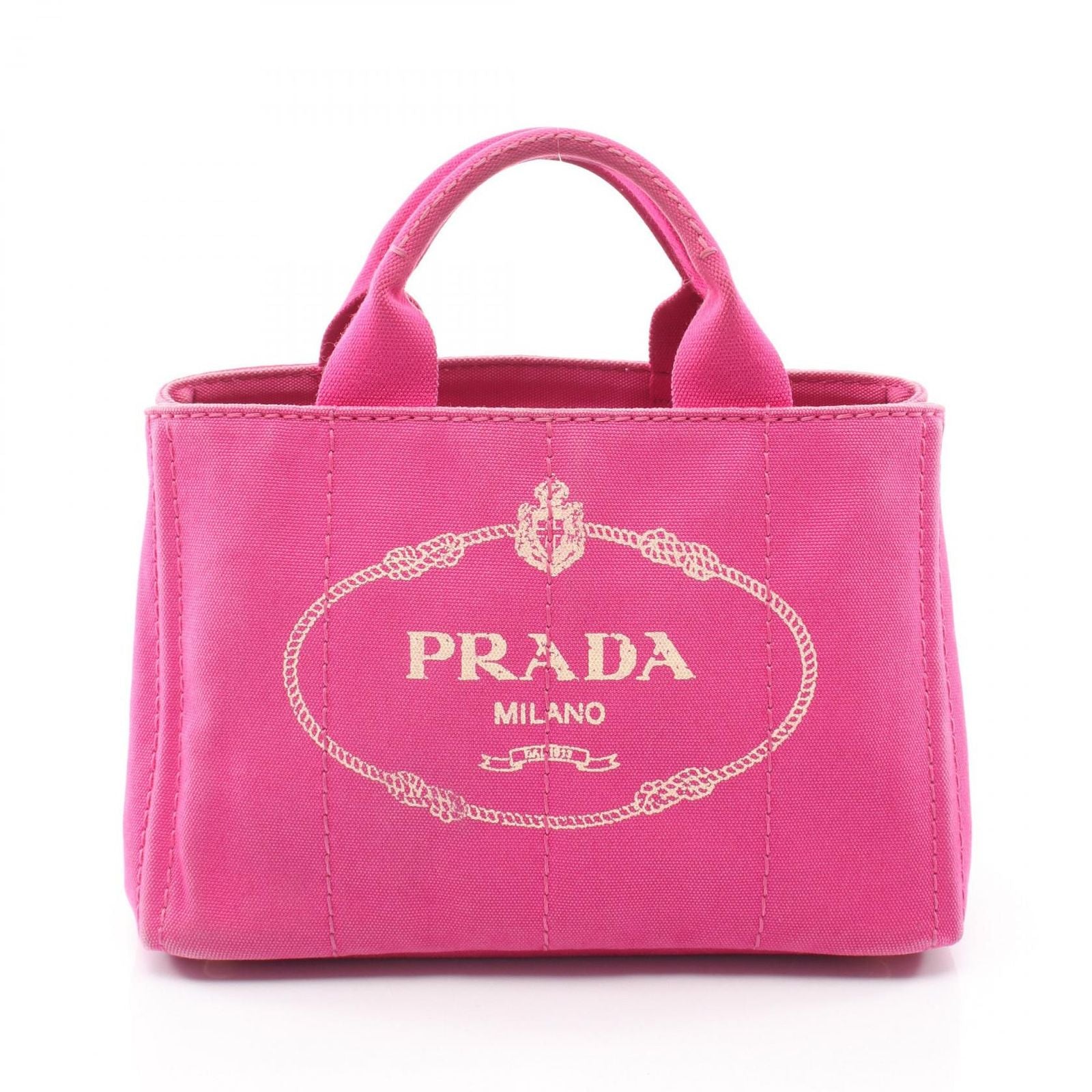 Prada Tote Canapa Mini Pink Canvas 2-Way