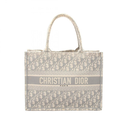 Dior Tote Book Oblique Gray White Canvas