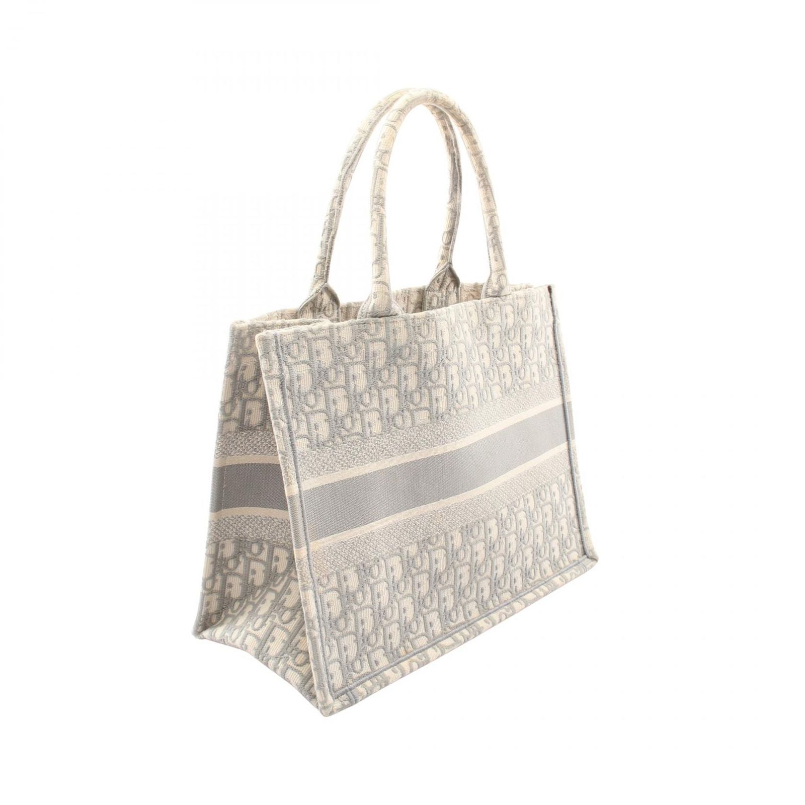 Dior Tote Book Oblique Gray White Canvas — view 2