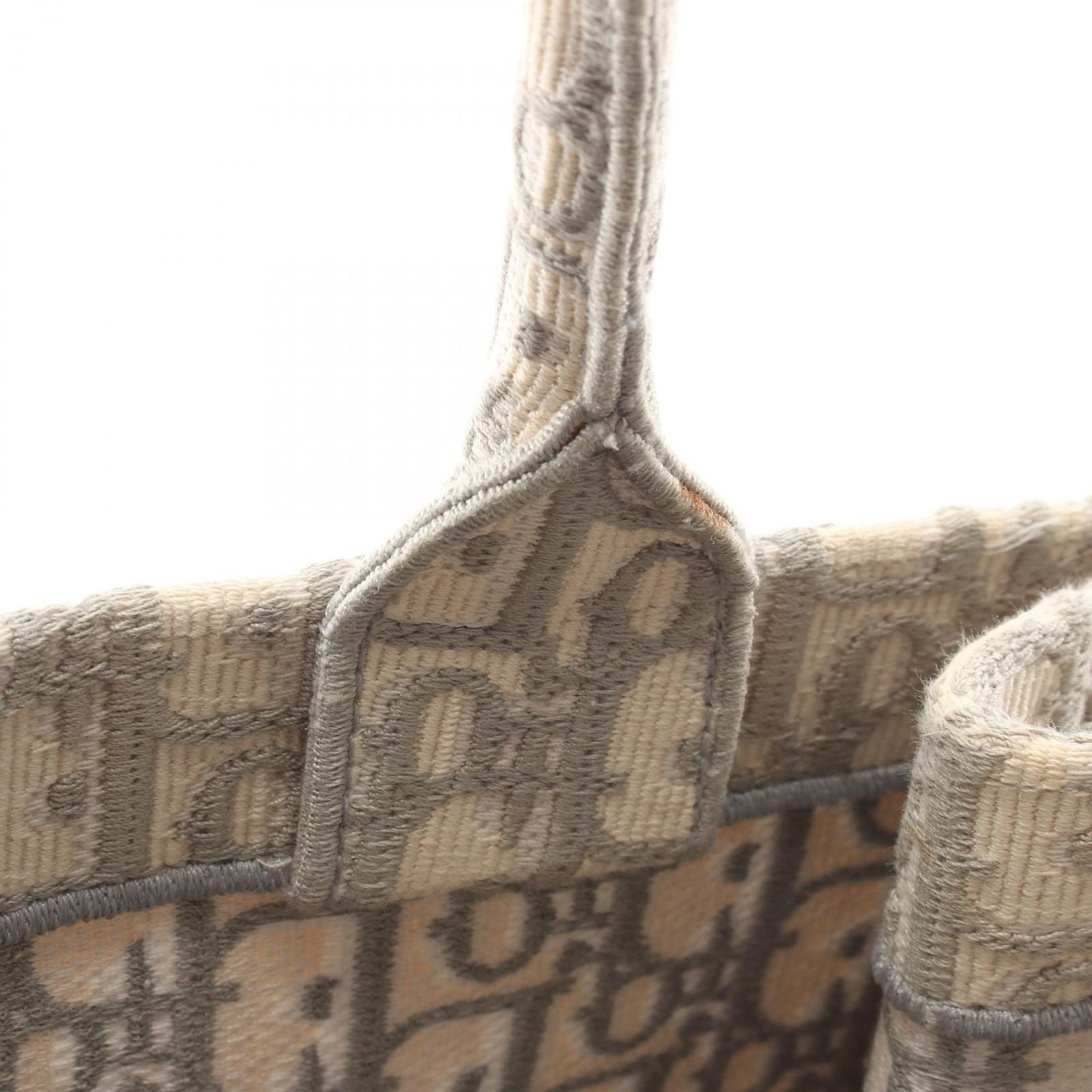 Dior Tote Book Oblique Gray White Canvas — view 6