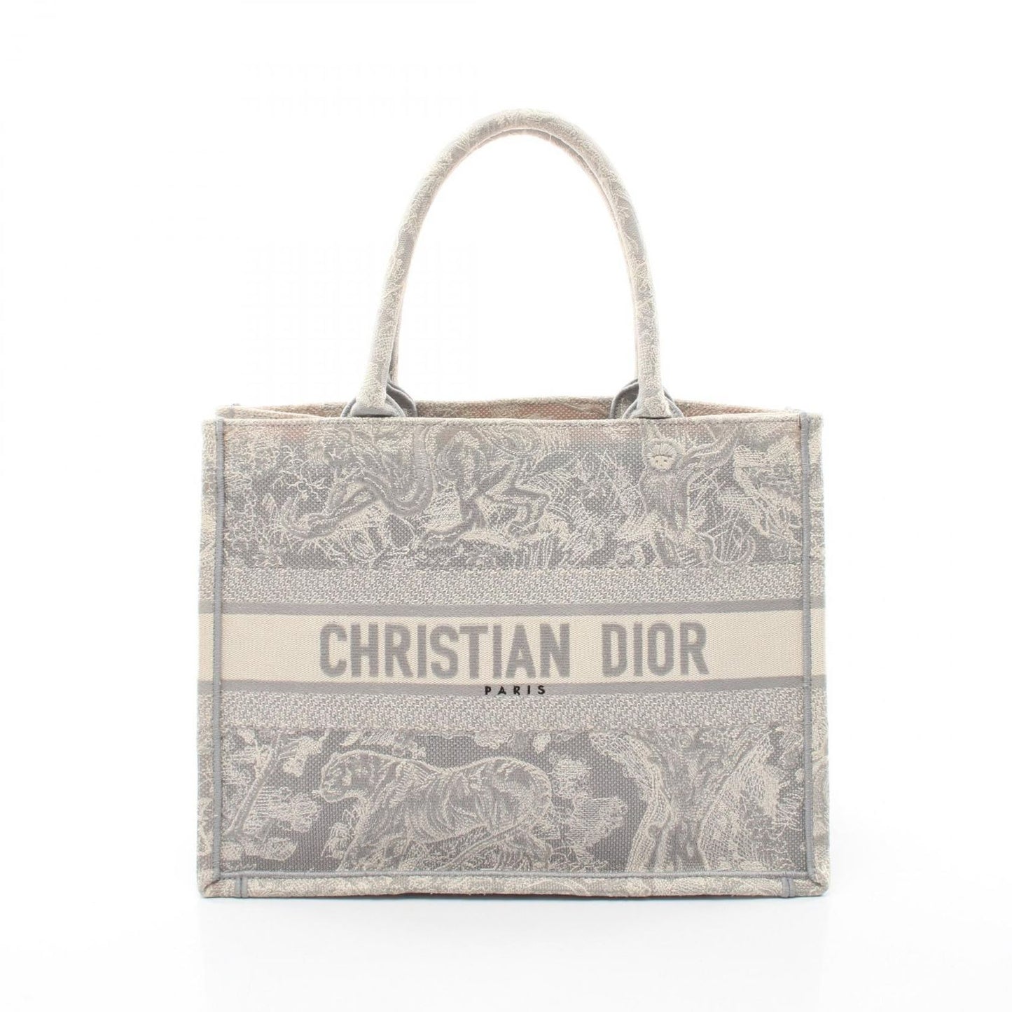 Dior Tote Book Toile de Jouy Gray White Canvas