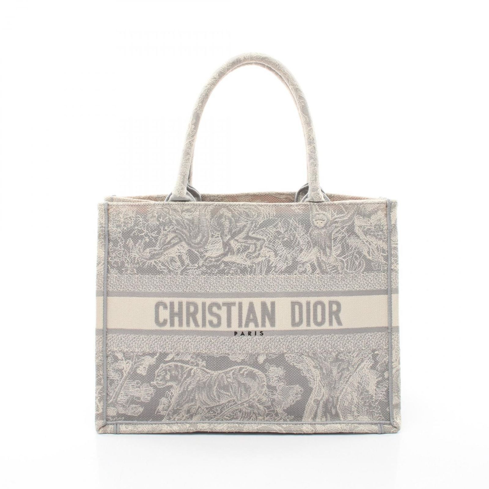 Dior Tote Book Toile de Jouy Gray White Canvas