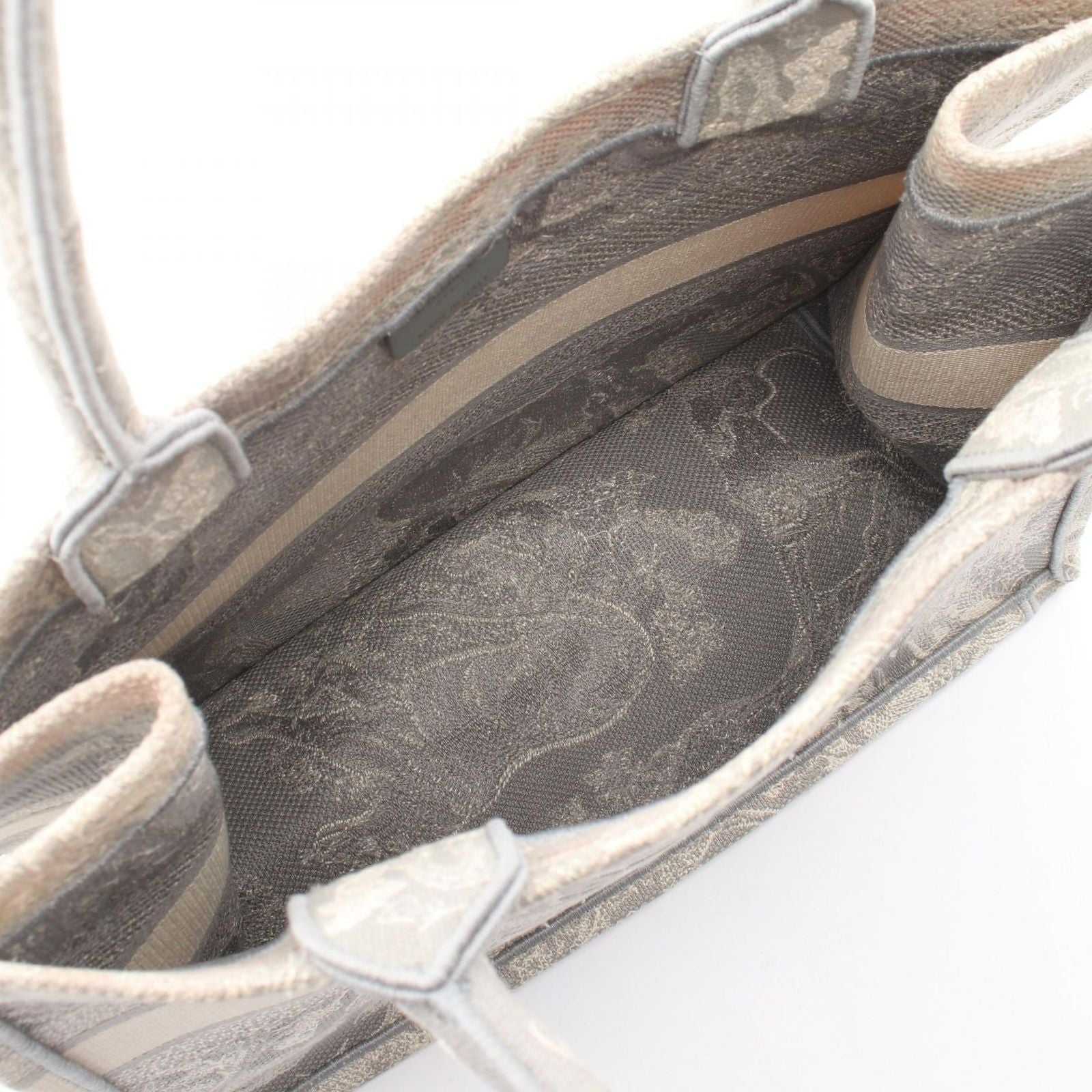 Dior Tote Book Toile de Jouy Gray White Canvas — view 3