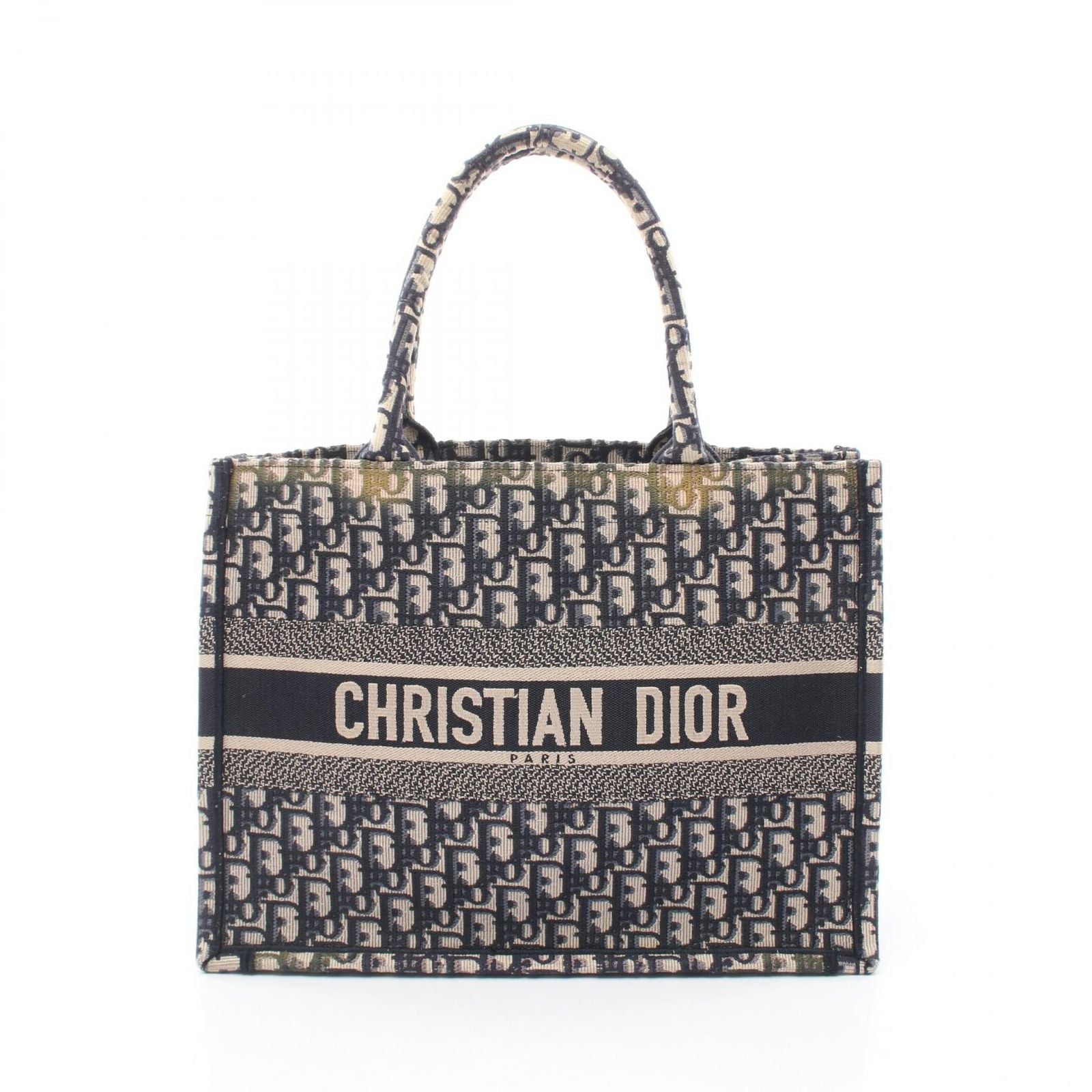 Dior Tote Book Oblique Beige Navy Canvas