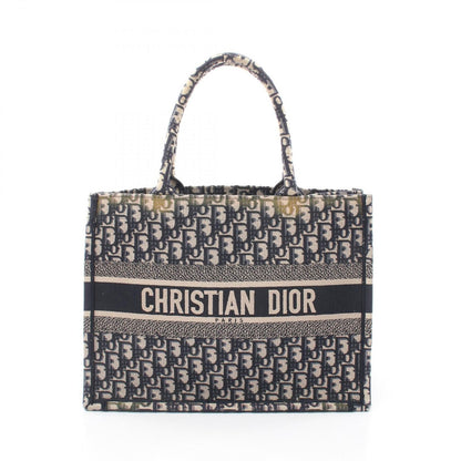 Dior Tote Book Oblique Beige Navy Canvas