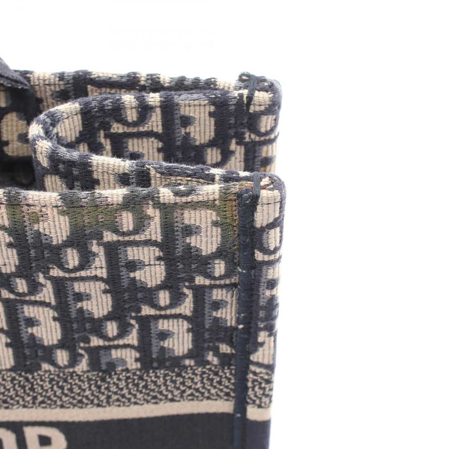 Dior Tote Book Oblique Beige Navy Canvas — view 8