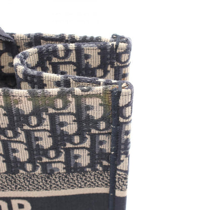 Dior Tote Book Oblique Beige Navy Canvas — view 8