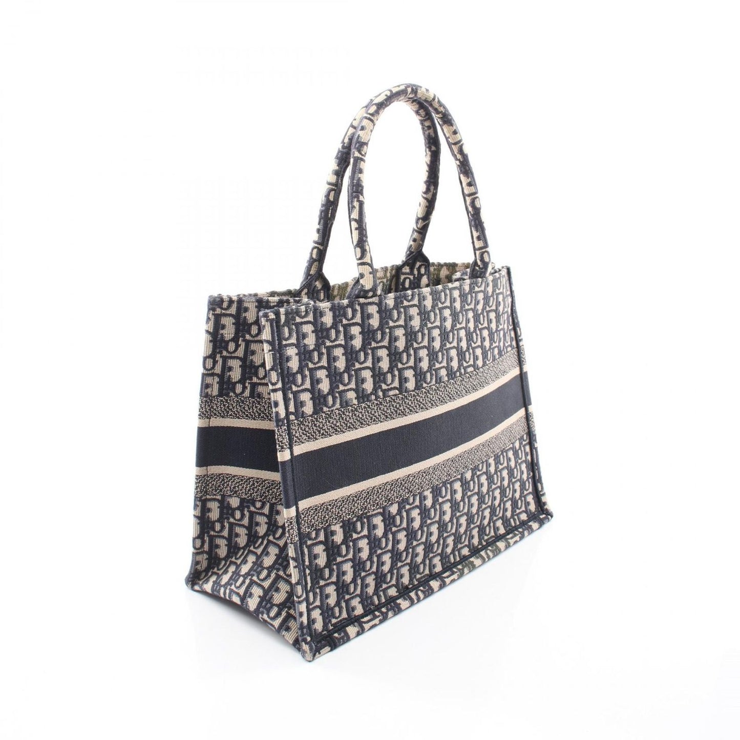 Dior Tote Book Oblique Beige Navy Canvas — view 2