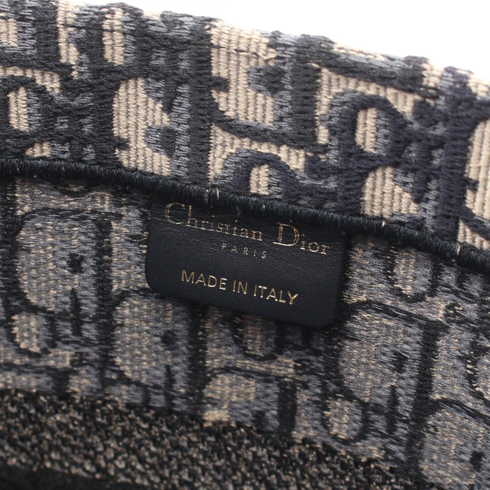 Dior Tote Book Oblique Beige Navy Canvas — view 4