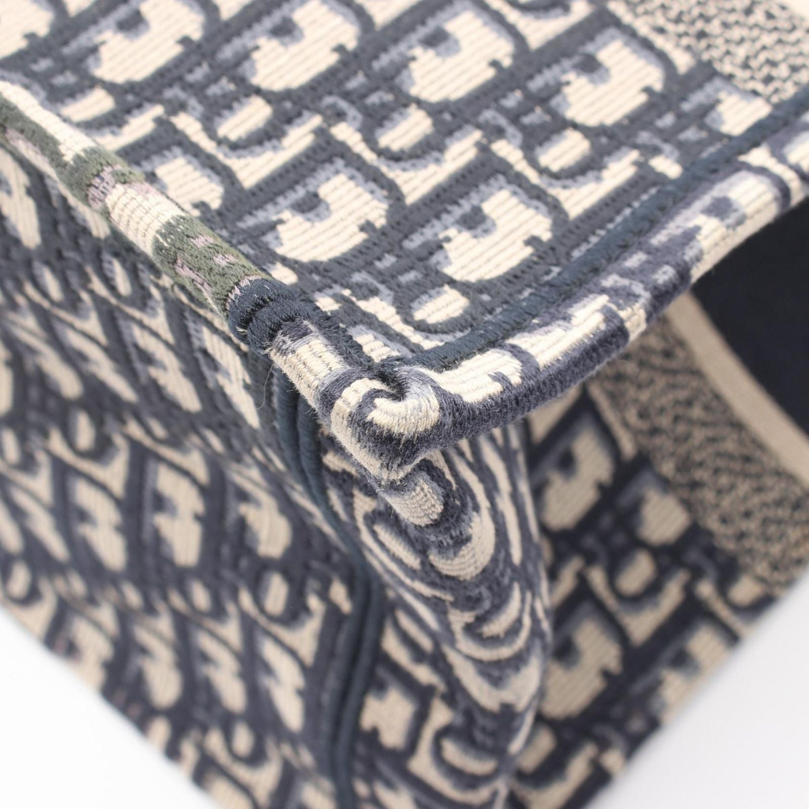 Dior Tote Book Oblique Beige Navy Canvas — view 5