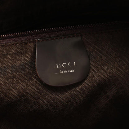 Gucci Tote Bamboo 002 Dark Brown Nylon Leather — view 4