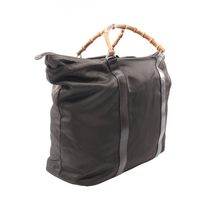 Gucci Tote Bamboo 002 Dark Brown Nylon Leather — view 2