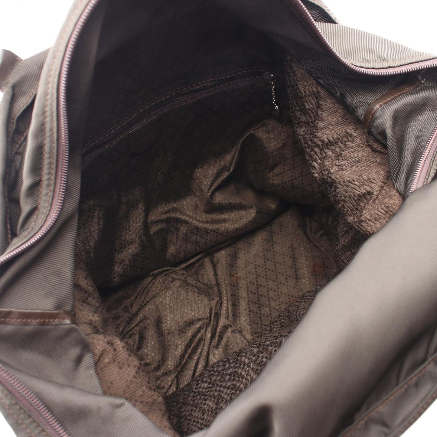 Gucci Tote Bamboo 002 Dark Brown Nylon Leather — view 3