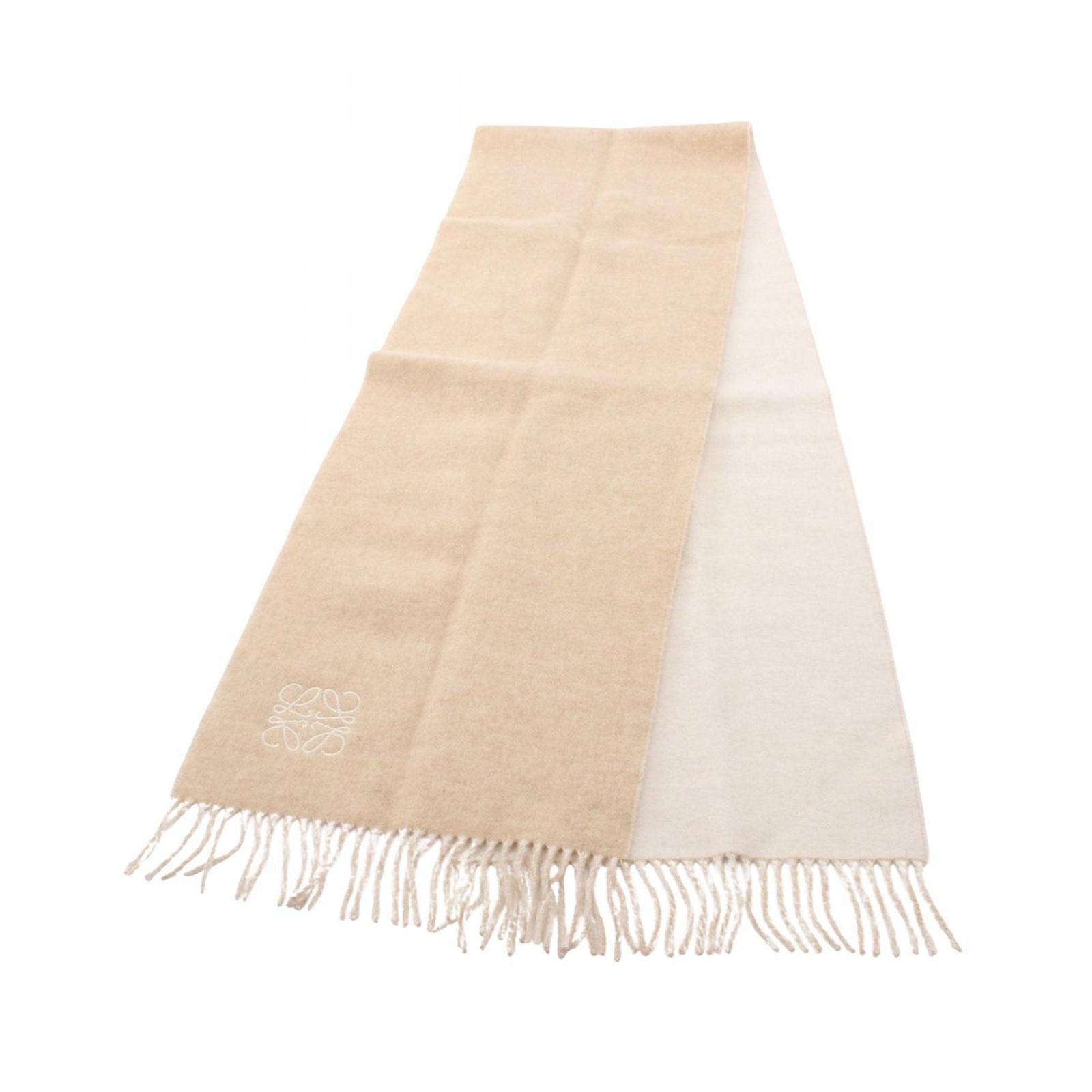 Loewe Scarf Anagram Bicolor Brown Wool