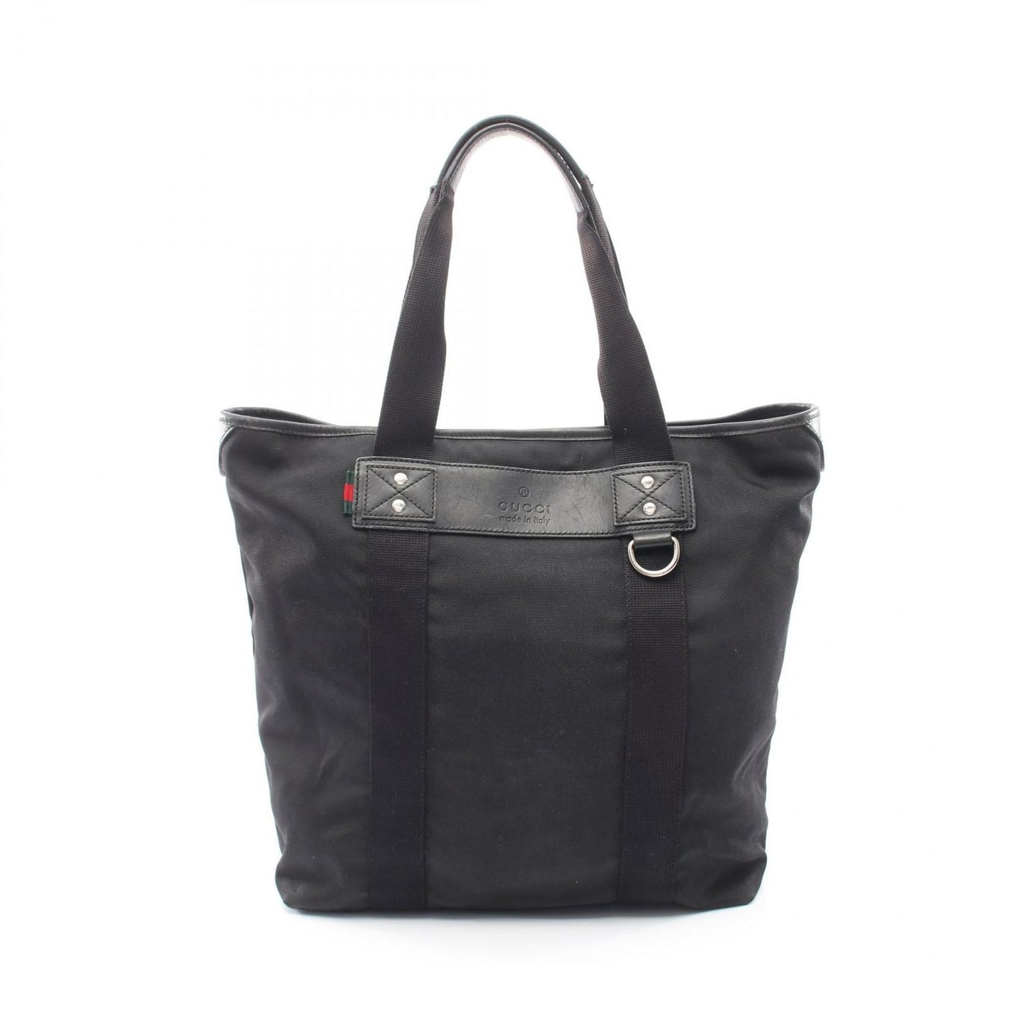 Gucci Tote Sherry Line Black Canvas Leather