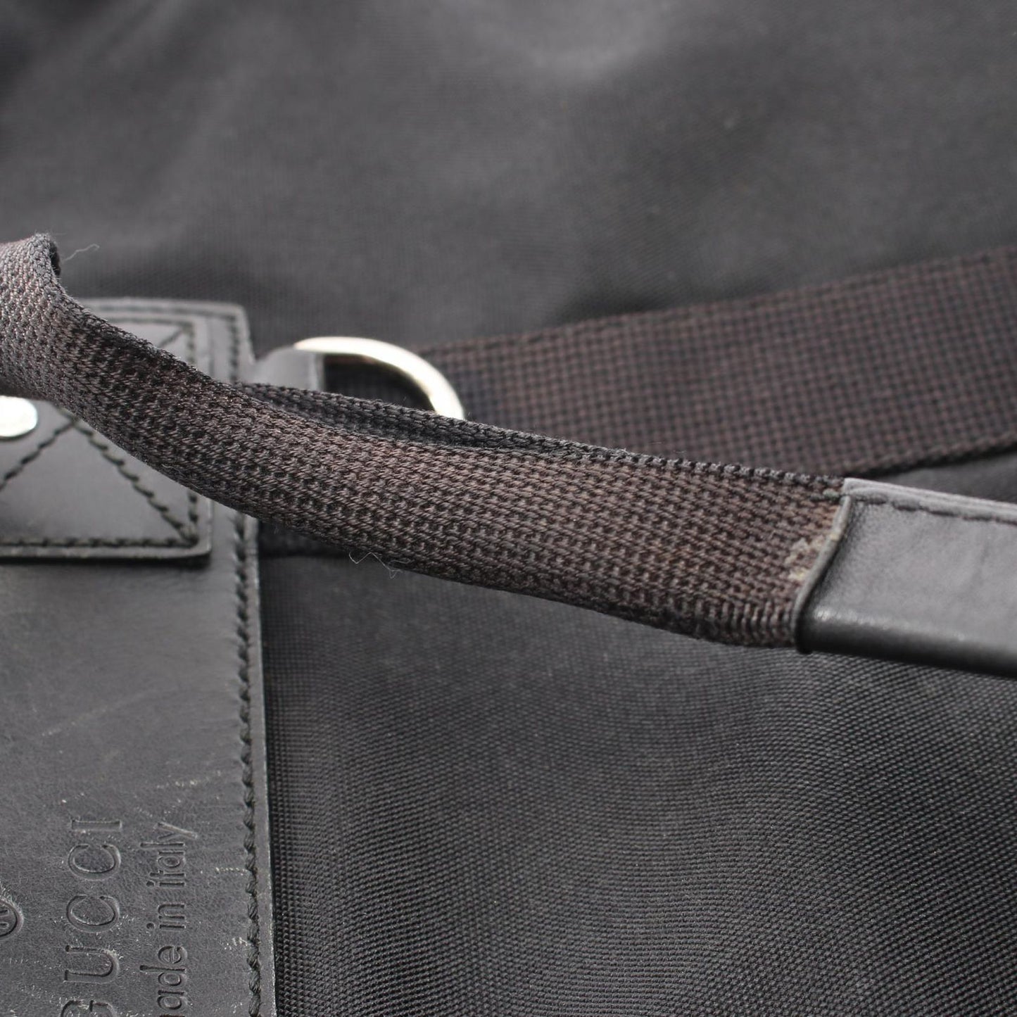 Gucci Tote Sherry Line Black Canvas Leather — view 6